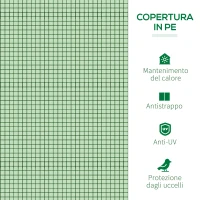 Outsunny Serra da Giardino a Tunnel in Acciaio e Plastica PP con Porte Avvolgibili, 295x100x80 cm, Verde(m-5)