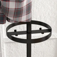 HOMCOM Suport pentru Haine și Umbrele, Cuier Independent cu 8 Carlige Rotunde pentru Haine, Pălării și Poșete, Φ34x177 cm, Negru(m-9)