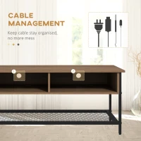 HOMCOM Dulap SuportTV pana la 48" in Stil Industrial, Mobiler Jos cu Rafturi din Lemn si Otel, 110x40x48cm, Maro si Negru(m-5)