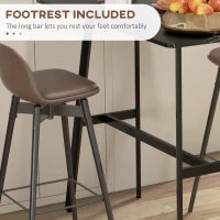 HOMCOM Masa de Bar Dreptunghiulara cu Cadru Metalic Robust, Masa de Bucatarie cu Design Contemporan de Blat Inalt cu Blat de Marmura Artificiala, Masa de Bar pentru 4, Usor de Asamblat, pentru Barul de Acasa, Camera de Zi, 118 x 58 x 98m(m-7)