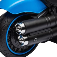 HOMCOM Motocileta Electrica de 6V cu Roti de Antrenament, Motocicleta Electrica Alimentata cu Baterii pentru Baieti si Fete, cu un Singur Buton de Pornire, Pedala, Far, pentru 18-36 luni, Albastru(m-9)
