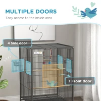 Pawhut Colivie pentru Pasari – 48×46×74 cm cu Suport Rulant(m-4)
