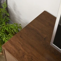HOMCOM Suport Dulap TV pentru Televizoare de pana la 65”, Centru de Divertisment cu Rafturi Deschise, Dulapuri si Orificii pentru Cabluri pentru Camera de Zi, Maro(m-9)