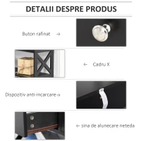 HOMCOM Masa Consola cu 2 Sertare si 2 Rafturi Mobile pentru Intrare si Living 100x30.5x80cm, Neagra(m-6)