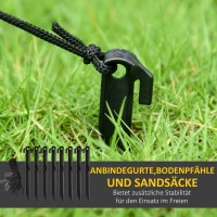 HOMCOM Set van 3 opblaasbare kerstbomen, inclusief blazer, voor binnen en buiten, inclusief bevestigingsmateriaal, wit+goud(m-7)