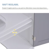 kleankin Dulap sub Chiuveta de Baie 2 Usi si Etajera Reglabila din MDF 60x30x60cm(m-6)