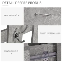 Homcom Garderoba Intrare – Cuier, Oglinda & Pantofar Reglabil(m-5)