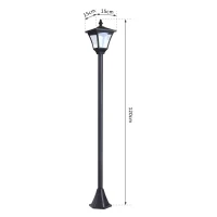Outsunny LED Solar Gartenlaterne, Stehleuchte aus Edelstahl Gartenlampe 120 cm hoch Windlicht Außenleuchte IP44, Solarlampe mit Lichtsensor 30 Lumen Erdspieß, Gartenlampe für Garten Balkon Schwarz(m-3)
