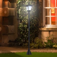 Outsunny LED Solar Gartenlaterne, Stehleuchte aus Edelstahl Gartenlampe 120 cm hoch Windlicht Außenleuchte IP44, Solarlampe mit Lichtsensor 30 Lumen Erdspieß, Gartenlampe für Garten Balkon Schwarz(m-2)