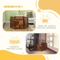 PawHut Tarc cu 6 panouri pentru animale de companie pentru caini de dimensiuni XS S, pliabil cu blocare, pentru utilizare in interior(m-5)