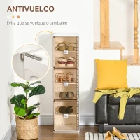 HOMCOM Mueble Zapatero Plegable Organizador de Zapatos con 6 Estantes para Entrada Pasillo Dormitorio 27x34x100cm Blanco(m-7)