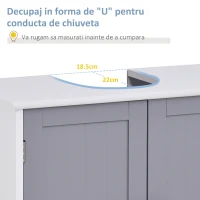 kleankin Dulap sub Chiuveta de Baie 2 Usi si Etajera Reglabila din MDF 60x30x60cm(m-4)