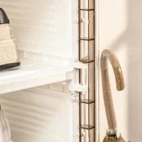 HOMCOM Mueble Zapatero Plegable Organizador de Zapatos con 6 Estantes para Entrada Pasillo Dormitorio 27x34x100cm Blanco(m-9)