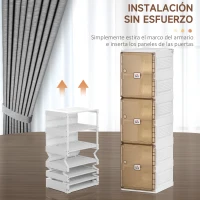 HOMCOM Mueble Zapatero Plegable Organizador de Zapatos con 6 Estantes para Entrada Pasillo Dormitorio 27x34x100cm Blanco(m-4)