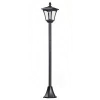 Outsunny LED Solar Gartenlaterne, Stehleuchte aus Edelstahl Gartenlampe 160 cm hoch Windlicht Außenleuchte IP44, Solarlampe mit Lichtsensor 30 Lumen Erdspieß, Gartenlampe für Garten Balkon Schwarz