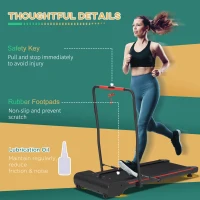 HOMCOM Foldable Walking Machine Treadmill 1-6km/h with LED Display & Remote Control Exercise Fitness for Home Office(m-7)