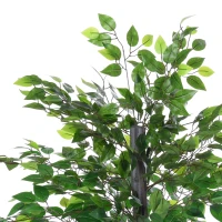 Outsunny Albero Baniano Artificiale, Pianta Finta Decorativa Interno ed Esterno Alta 145cm, Verde(m-7)