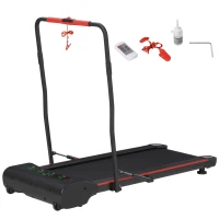 HOMCOM Foldable Walking Machine Treadmill 1-6km/h with LED Display & Remote Control Exercise Fitness for Home Office(m-11)