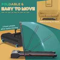 HOMCOM Foldable Walking Machine Treadmill 1-6km/h with LED Display & Remote Control Exercise Fitness for Home Office(m-4)