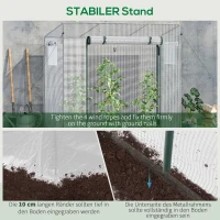 Outsunny Szklarnia z bocznym oknem, rolkowymi drzwiami, wiatroodporna, stalowa rama, plandeka z tworzywa sztucznego, biały, 200 x 68 x 196 cm(m-6)