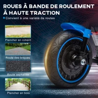 HOMCOM Moto électrique pour enfants 3 km/h 6V avec phare LED 2 roues d'entraînement de 18 à 36 mois avec moteur puissant bleu(m-6)