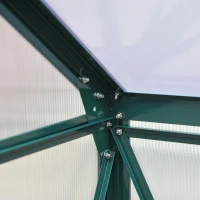Outsunny Gewächshaus, Treibhaus, mit Dachfenster, Schiebetür, transparent, Polycarbonat+Aluminium, 190 x 192 x 201cm(m-10)