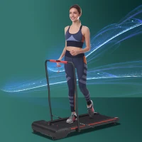 HOMCOM Foldable Walking Machine Treadmill 1-6km/h with LED Display & Remote Control Exercise Fitness for Home Office(m-2)