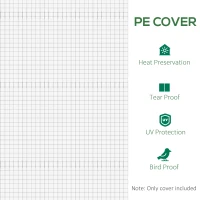 Outsunny 3 x 2 x 2m Greenhouse Replacement Cover ONLY Winter Garden Plant PE Cover for Tunnel Walk-in Greenhouse with Roll-up Windows Door Outdoor, White(m-6)