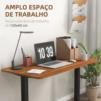 Vinsetto Secretária Elétrica de Pé Secretária Elevatória com Altura Ajustável Função de Memória 120x60x73-118 cm Marrom(m-6)