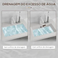 kleankin Móvel Casa de Banho com Lavatório Cerâmico Móvel Casa de Banho de Parede com 2 Portas e Prateleira Ajustável 60x45,5x60 cm Cinza(m-5)