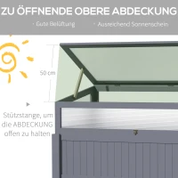 Outsunny Hochbeet Holz mit Frühbeet 2-in1 Gewächshaus Tomatenhaus Gemüsebeet Kräuterbeet Pflanzkasten für Garten Balkon und Terrasse Polycarbonat Grau 120 x 54 x 112/122 cm(m-6)