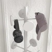 HOMCOM Cabide de Pé com Suporte para Guarda Chuvas Cabide de Pé para Roupas de Metal com 12 Ganchos Ø34x177 cm Branco(m-7)