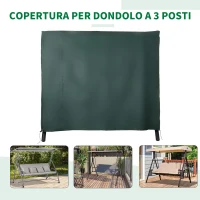 Outsunny Telo Copertura per Dondolo Impermeabile e Resistente Raggi UV | Tessuto Oxford Rivestito in PVC | 177x114x152cm(m-5)
