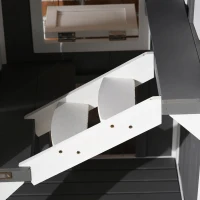 PawHut® Domek Budka Dla Kota 2-Piętrowa Willa Dach Asfaltowy Lite Drewno Szary 59 x 55 x 109 cm(m-8)