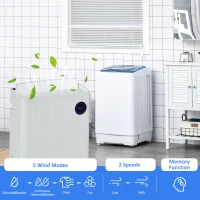 HOMCOM 5500mL Portable Dehumidifier with Air Purifier, UVC, Ioniser, 24H Timer, 5 Modes, 16L/Day, for Home Laundry, White(m-5)