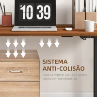 Vinsetto Secretária Elétrica de Pé Secretária Elevatória com Altura Ajustável Função de Memória 120x60x73-118 cm Marrom(m-7)