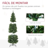 HOMCOM Árvore de Natal Artificial 180 cm Árvore de Natal com 648 Ramos Fácil de Montar e Base Desmontável de Aço Ø70x180 cm Verde(m-7)