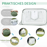 Outsunny Pop-up-Gewächshaus Mini Treibhaus Tomatenhaus Frühbeet Tragbar Faltbar Stahl PE Weiß 240 x 120 X 75 cm(m-4)