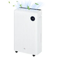 HOMCOM 5500mL Portable Dehumidifier with Air Purifier, UVC, Ioniser, 24H Timer, 5 Modes, 16L/Day, for Home Laundry, White(m-11)