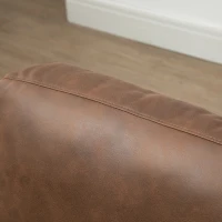 HOMCOM Poltroncina Imbottita Stile Industriale in Similpelle e Acciaio, 72x76x80cm, Marrone(m-8)