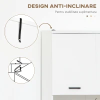 kleankin Dulap Baie din PAL Alb cu 2 Dulapioare cu Usi si  2 Rafturi Deschise, Design Anti rasturnare, 80x33.5x190 cm(m-6)