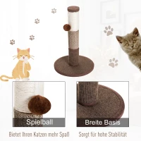 PawHut Kratzstamm Katzenbaum Katzenkratzbaum Kratzbaum Kletterbaum Spielbaum Braun 30x30x46cm(m-6)