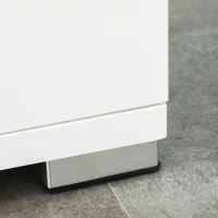 kleankin Dulap Baie din PAL Alb cu 2 Dulapioare cu Usi si  2 Rafturi Deschise, Design Anti rasturnare, 80x33.5x190 cm(m-7)