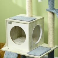 PawHut 114cm Cat Tree for Indoor Cats, with Scratching Posts, hammock, Bed, House(m-8)