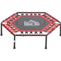 HOMCOM Fitness-Trampolin, Trampolin für Joga, Gartentrampolin, Stahl+Kunststoff, Rot, Ø105 x 26H cm(m-1)