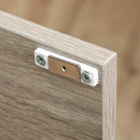 PawHut Casa para Gatos de Madeira com Aparência de Mesa Auxiliar Caverna com Almofada Extraível Porta com Orifício e Tapete Arranhador 48x40x64,5cm Carvalho Cinza(m-9)