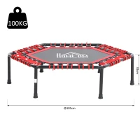 HOMCOM Fitness-Trampolin, Trampolin für Joga, Gartentrampolin, Stahl+Kunststoff, Rot, Ø105 x 26H cm(m-3)