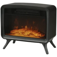 HOMCOM Electric Fireplace Stove, Freestanding or Tabletop, with LED Flame Effect, Overheating Protection, 800W/1600W(m-11)