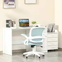HOMCOM Computer Desk with Drawers, Modern Writing Workstation with Storage Cabinet, PC Study Table for Home, Office, Study, White(m-15)