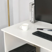 HOMCOM Computer Desk with Drawers, Modern Writing Workstation with Storage Cabinet, PC Study Table for Home, Office, Study, White(m-8)